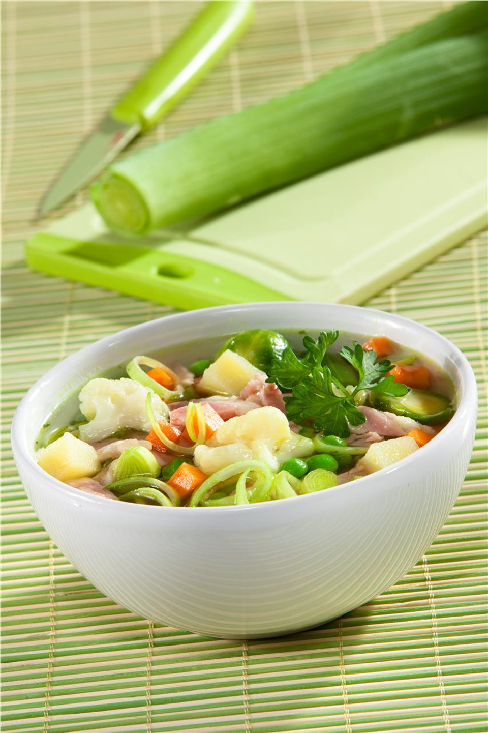 Овощной суп с корейкой